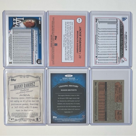 Lot of 6 Los Angeles/ Brooklyn Dodgers Topps MLB Baseball - Picture 2 of 8